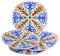 Baroni Home Juego de 4 platos de pizza surtidos con fantasía Sorrento, platos de pizza de porcelana Ø 31 cm