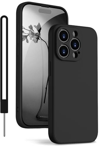 KPPIT Silicone Case Compatible with iPhone 13 Pro 6.1 inch Protective case,Ultra Slim Soft Gel Anti-Scratch,Microfiber Lining,Rubber Shockproof Case Cover for iPhone 13 Pro Black