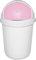 Mülleimer Abfalleimer/Eimer/Abfall/Rundbehälter/Plastiktonne/Futtertonne/Mülltonne Curver Roll-Top 25 Liter mit Schiebedeckel/Rolldeckel weiß/blau oder weiß/rosa (rosa)