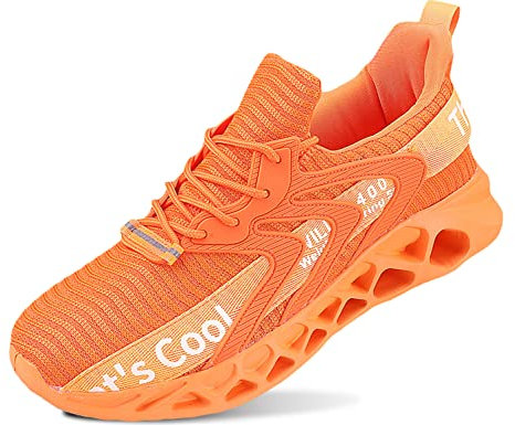 Turnschuhe Walking Jogging Schuhe Frauen Herren Mode Sport Wandertrainer Leichtgewicht Orange 46EU