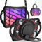 UFinetech Funda iPad Mini 6 a Prueba de Golpes - Ideal Niños - Astronauta Espacial, Mango Giratorio 360°, Mango Plegable, Soporte Estable, Correa Hombro, Portaplumas - Negro