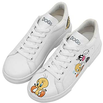 DOGO Ace Sneakers Best of Tweety and Sylvester Vegan und Handgefertigt Damen Sneakers Atmungsaktives Design
