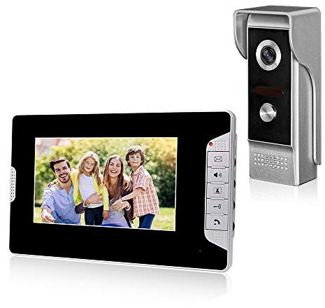 OBO HANDS Interphone filaire 7pouces,Caméra à Vision Nocturne 110-240V, écran LCD TFT, Déverrouillage, Surveillance,Interphone Bidirectionnel pour Villa,Maison,Bureau, Appartement