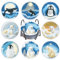 NAIMOER 8 Stück Tiere Diamond Painting Untersetzer mit Halter, DIY Winter Untersetzer, Kaffee Diamant Painting Untersetzer für Erwachsene Kinder, Getränke Untersetzer, 5D Diamant Untersetzer