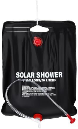 NUZAMAS Sac de douche solaire pliable de 20 l, sac d'eau chaude, grande capacité, sac de douche, sac de bain pour extérieur, camping, voyage, randonnée