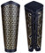 GORGECRAFT 2Stk Leder-Armschützer Mittelalterliche Lederstulpen Armband Schwarz-Goldenes Bergmuster Rüstungsarmschienen Retro Leder-Cosplay-Armschiene Verstellbare Armrüstungsmanschette Für LARP