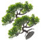 ABOOFAN 2pcs Aquarium Landscaping Plants Artificial Faux Plants Bonsai Ornament Fish Tank Pine Tree Plastic Plants Tiny Containers Bonsai Tree Fish Tank Miniature Plants for Terrariums