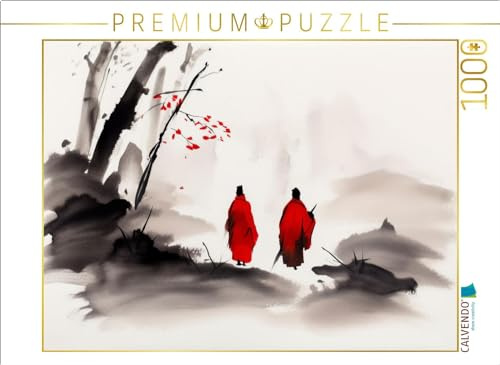 CALVENDO Puzzle Zwei Mönche | 1000 Teile Lege-Größe 64 x 48 cm Foto-Puzzle für glückliche Stunden
