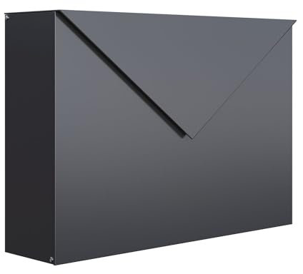 Briefkasten, Design Wandbriefkasten Letter Anthrazit - Bravios