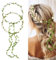 Andibro Damen Girlande Stirnband, 2 Stücke Blumenkrone Stirnband Boho Blumen Haarband Handgefertigte Rosenblatt Haarbänder Hochzeits Party Geburtstag Kopfschmuck(weiß+beige)
