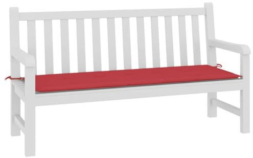 FOZICV Bankauflage Rot 150x50x3 cm Wasserdicht Stoff Sitzkissen Universellen Design Gartenbank-Auflage Dekorative Funktion Außenbereich Sitzpolster Witterungsbeständig