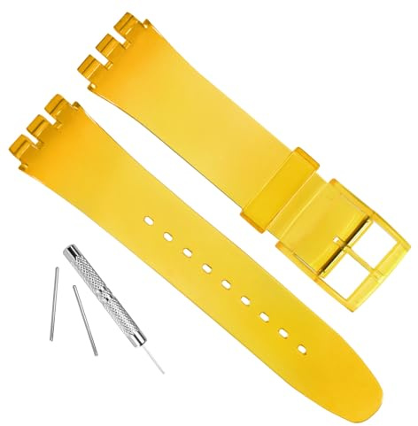 Silicone Rubber Watch Strap/Watch Band Replacement for Swatch (17mm 19mm 20mm), 17mm, Silicone, no gemstone