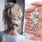 Mariage Feuilles Vignes De Cheveux, Fleurs de Mariage Cheveux Vigne Mariée, Perle Bandeau de Mariage Bijoux de Cheveux de Mariée, Coiffure Perlée pour Femmes et Filles