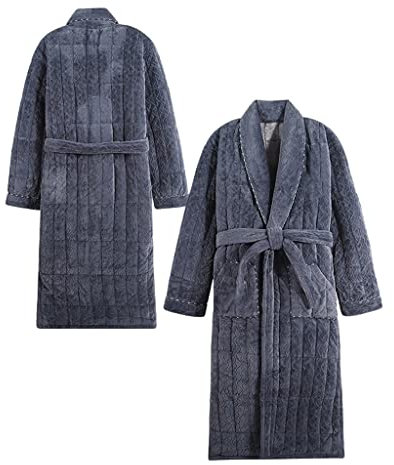 Winter Herren Bademantel Robe 3 Schichten Flanell super Dicke warme Pyjamas Plaid Robe männer