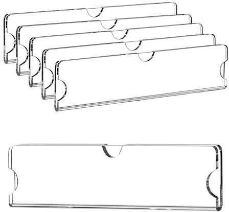 WINFFOR Acrylic Nameplate with Adhesive Tapes - 5 Pack Classroom Name Plates for Doors 2x8 Acrylic Nameplate Holder Horizontal Office Name Plates for Wall Name Plate Sign Holder Frame