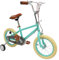 Fridgestea 14 Zoll Kinderfahrrad, Fahrrad für Jungen Mädchen ab 3-4 Jahre, mit abnehmbare Stützräder, Höhenverstellbar, Scheibenbremse, Geschenk für Kinder, bis 80kg (Grün)