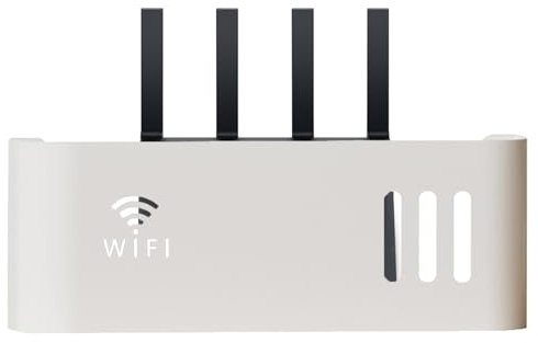 Wand Router Aufbewahrungsbox Weiß WLAN Box Router Regal TV Kabel Verstecken Box Router Kabel Cable Organizer Box WiFi Router Storage Box(Color:White)