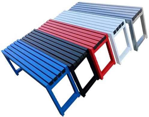 VOIRDA Outdoor Gartenbank Metall BalkonBank Wetterfest aus Holz & Stahl Bank mit Ergonomischer Sitzfläche für Innen - und Außenbereich Terrasse 100-200cm(Grau,100x40x45cm)