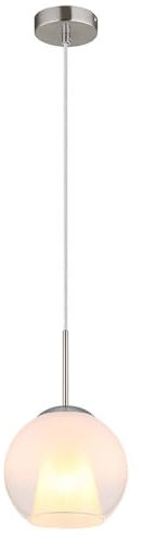 GLOBO LIGHTING Pendelleuchte Hängeleuchte Kugellampe Glas opal klar verchromt Kristalle E27