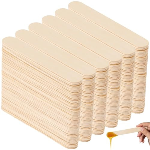 300 Pieces Wooden Waxing Spatulas, Professional Wax Applicator Spatulas Natural Birch Large Wax Sticks for Body Facial Hair Removal (15x1.8cm)