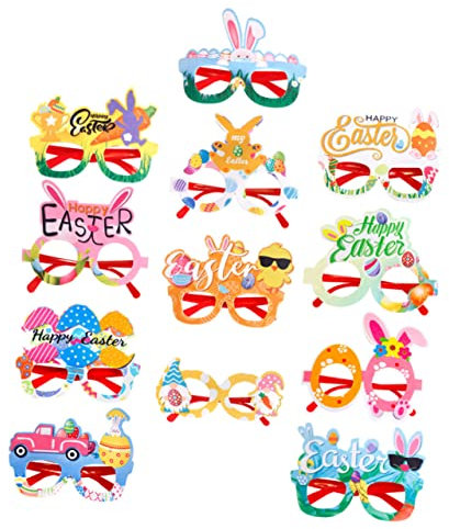 VALICLUD 12stücke Ostergläser Für Erwachsene Bunte Leichte Brillen Mit Hasen Und Osterei-motiven Für Partys Kostüme Und Fotobox-dekoration