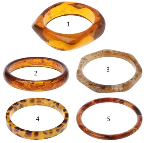 ROYJJ Modischer Armreif aus Polygon-Harz, brauner Leopardenmuster, meliert, Schmuck, All-Match-Zubehör für Valentinstag