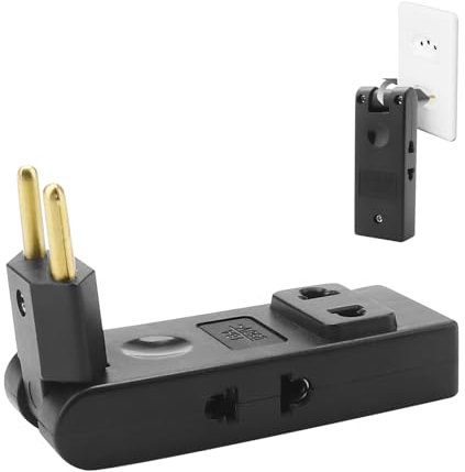 Powice Adattatore 4 in 1 US to EU, presa multipla, adattatore USA Germania, adattatore UE, adattatore americano tedesco con alimentatore di rete, colore: nero