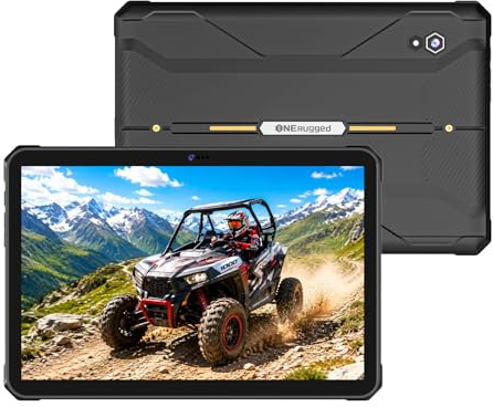 ONERugged 2025 Launched Rugged Tablet T1 Max, Android 14 tablet, 10.95 pollici, 10000 mAh, 8 GB + 128 GB (512 GB TF) Outdoor Industrial PC, 48 MP + 32 MP, Octa-Core IP68 Waterproof Computer, 4G Dual