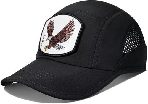 GADIEMKENSD Schlichte Baseballmütze mit besticktem Tiermotiv, Sonnenschutz-Laufmütze, Trainingsmütze mit atmungsaktivem Netzgewebe, Sportzubehör, Kappe für Männer und Frauen, Schwarz- Adler