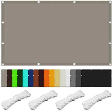 Sonnensegel für Gartenpavillon Sunset Deluxe 280 x 360 cm 98% Uv-Schut Wetterschutz Schattentuch mit Ösen Ohne Bohren mit Seil für Garten Terrasse, Taupe