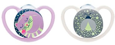 Nuk Space Night Silikon Schnuller 18-36m X2