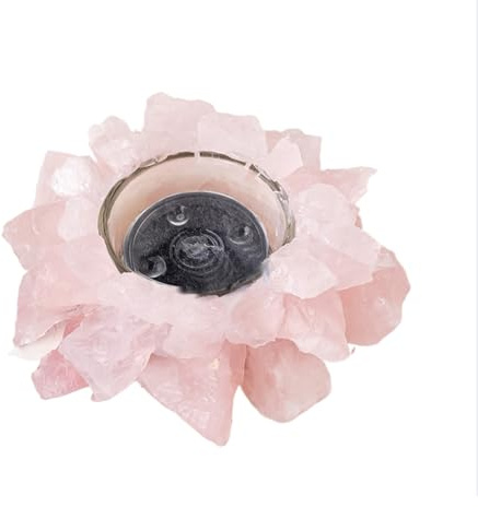 Erliway Natural Raw Rose Quartz Crystal Candle Holder for Table, 3.94 | Healing Votive Candle Holder, Rough Stone Tealight Holder for Living Room Home Decor Reiki Relaxing Gift, No Candles Included