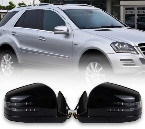 TiJeRa 2PCS Elektrisch Klappbare Und Beheizbare Außenspiegel Mit Memory-Funktion Für Mercedes Benz Ml&Gl Class W164 X164 2005-2011 Mit Elektrischer Einstellung Und LED-Blinkern