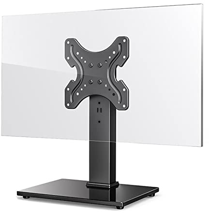 GHHVFEC Soporte de TV Giratorio Universal para televisores de 19 a 39 Pulgadas Base de TV de Mesa Ajustable en Altura Soporta hasta 99 Libras Ajuste de Altura de 3 Niveles
