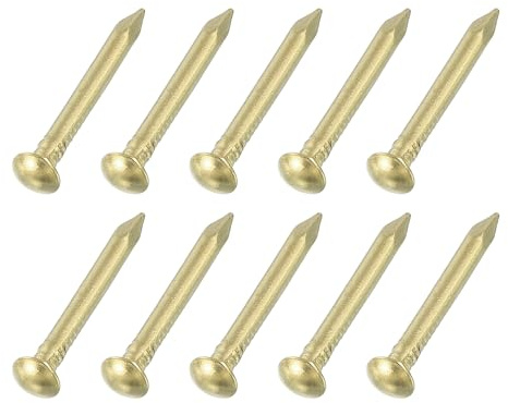 QUARKZMAN 100 Stück Kleine Metallstifte 1 5 X 12mm Messing Rundkopfstifte Gewöhnliche Finishstifte Für Haushalt Holzwerkstatt Bilderaufhängen DIY Projekte Gold