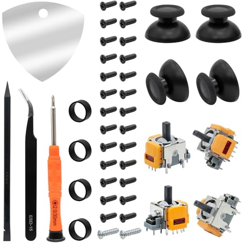 Hall Effekt Analogsticks Kompatibel mit PS5 Controller - 4 Stück Anti-Drift Joysticks mit 4 Thumbstick Kappen, Reparatur Kit - Kompatibel mit PlayStation 5 DualSense Wireless Controller