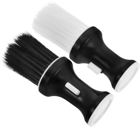 BETOOKY Cepillo de Pelo y Talco Cerdas Suaves, Antideslizante Negro, Pack de 2 para Uso en Barbería y Cuidado Capilar
