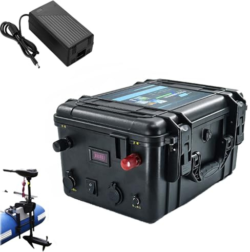 HJGHY 12v,150Ah, Batterie au Lithium Rechargeable 12 V 24 V 48 V 60 Ah 80 Ah 100 Ah 120 Ah 150 Ah 200 Ah pour propulseur d'extérieur, hélice de Bateau de pêche, Moteur de Propulsion Marine