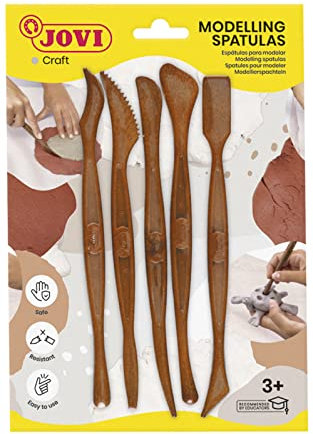 Jovi Modellierwerkzeuge zum Bearbeiten von Knete, Plastilin u.a, 5 Stück, Sortiert