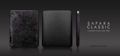 More Safara Classic Collection Leather Case for iPad Black/Mustang