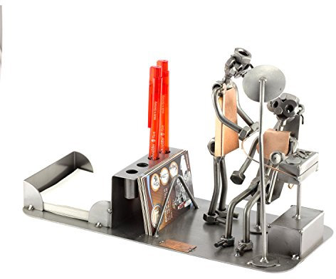 Steelman24 I Schraubenmännchen Zahnarzt Büro Organizer I Made in Germany I Handarbeit I Geschenkidee I Stahlfigur I Metallfigur I Metallmännchen