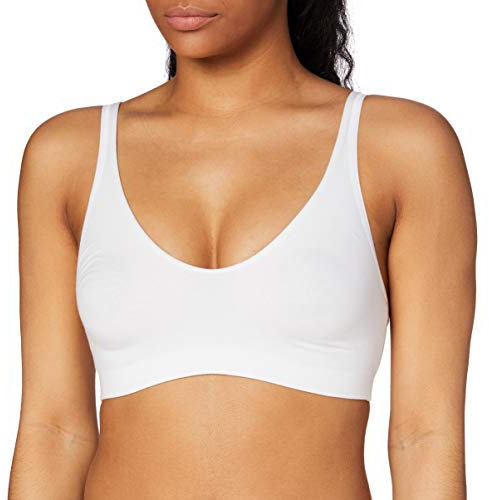 Palmers Damen Sport-BH Top Natural Beauty, Einfarbig, Gr. 44 (Herstellergröße: L (44-46)), Weiß (Offwhite 141)