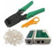 Set di attrezzi Ethernet (Cable Tester + Pinza crimpatrice + RJ45 CAT5 Cat5e e plastica Crimp maschio 200 pezzi) 100 RJ45 CAT5 Cat5e Ethernet Connector Plug + 100 schermati RJ45 8P8C STP Ethernet
