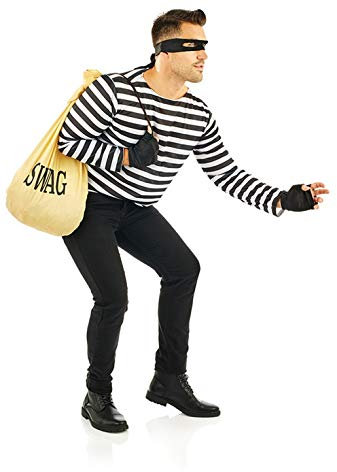 Fun Shack Kostüm Bankräuber für Herren und Damen, Bandit Dieb Maske, Ideal für Fasching und Karneval, Einheitsgröße