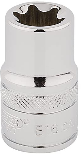 Draper 34327 TX-Star 1/2 Inch Square Drive E16 Socket, Blue
