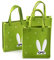 Logbuch-Verlag 3 grüne Osternest Verpackungen Geschenkverpackung zu Ostern Ostertüte 20 x 18 x 5,5 cm - Filztasche mit Henkel