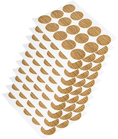Emuca - Tappo coprivite Adesivo, Ø20mm, Rovere, Confezione di 150 Pezzi