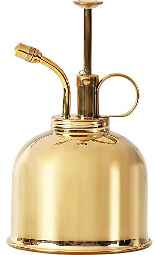 NEWBEER Watering Can Metal Plant Sprayer Mister Brass Gold Garden Tool Small for Flowers and Succulents 10ozl 6x3.35x3.35inch