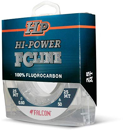 Falcon, Nylon Persicus Fc-Line, 25 mt x 0.60 mm Filo Da Pesca, Trasparente, 0,600 mm