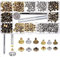 LAKII 180 Set 2 Größen Leder-Nieten Doppelkopf-Nieten Stahlrohr Metall-Nieten mit 3 Werkzeugen für Heimwerker Leder-Basteln, Nieten-Ersatz, 3 Farben Gold, Silber und Bronze